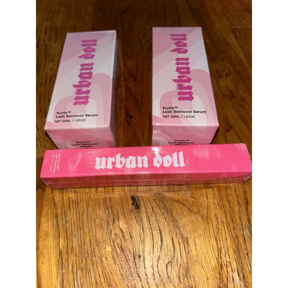 2 Urban Doll Purify Lashes Removal Serum 30ml & Squeeze Me Lash Applicator Set